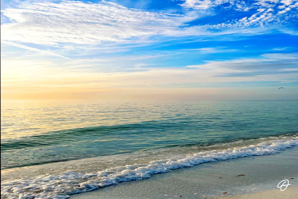 The Value of Time artwork by Fabio Dal Boni – turquoise water at Longboat Key, Sarasota