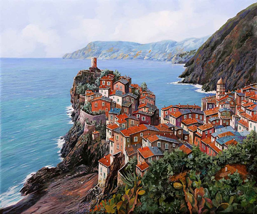 Vernazza oil painting by Guido Borelli