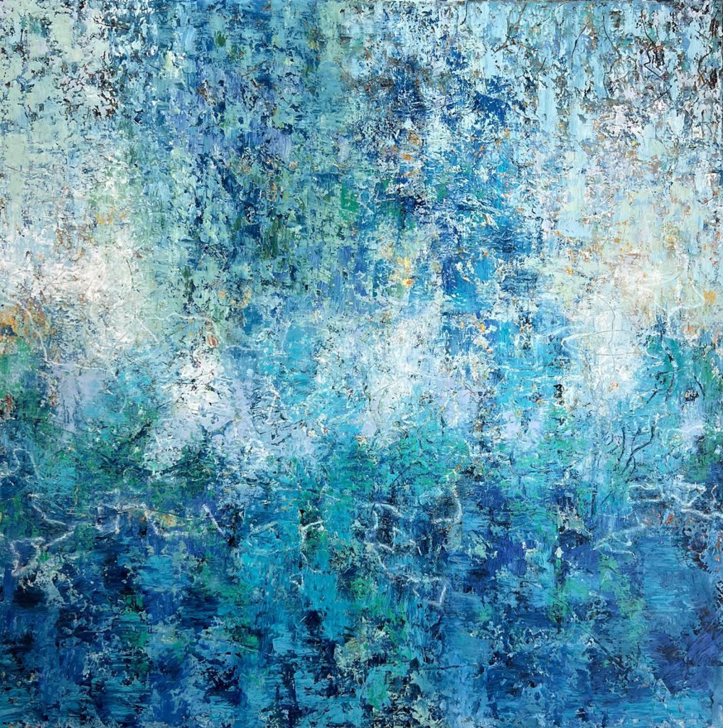 Bluelight abstract painting by Sharon Grimes