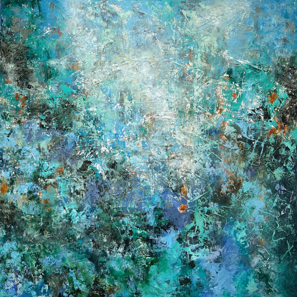 Moss abstract artwork by Sharon Grimes